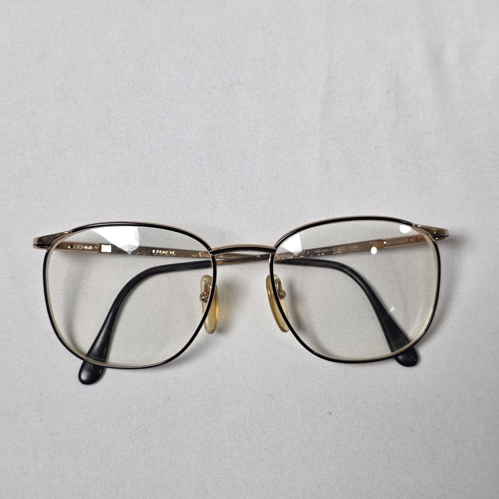 Lacoste 777F Eyeglasses 54-18-140 Gold Square Metal Vintage‎ France 80s
